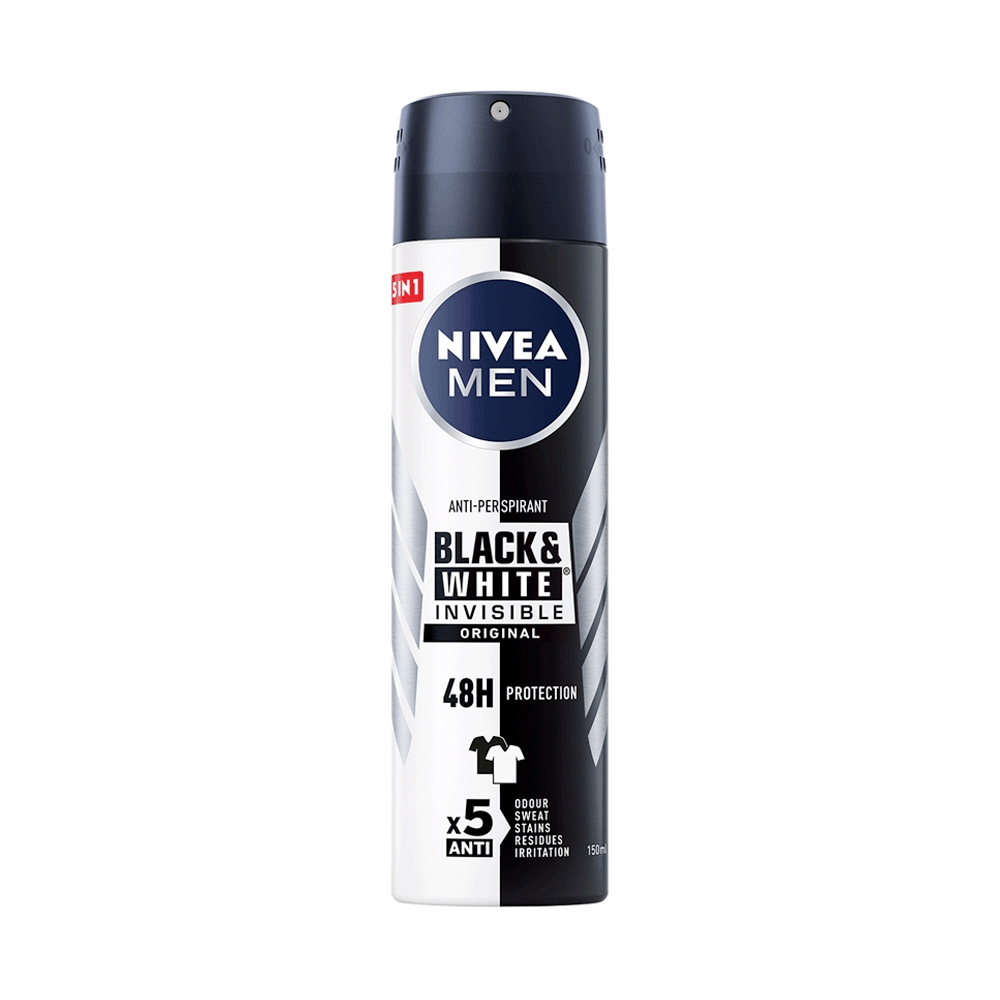 NIVEA ANTIPERSPIRANT DEO 150ML MEN INVISIBLE BW