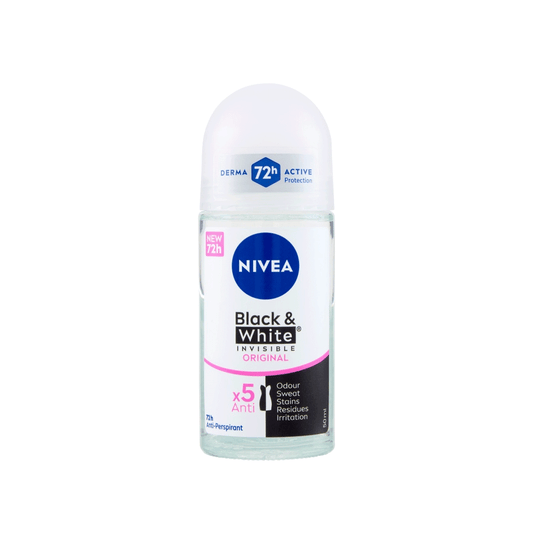NIVEA ANTIPERSPIRANT ROLL ON 50ML INVISIBLE BLACK&WHITE ORIGINAL