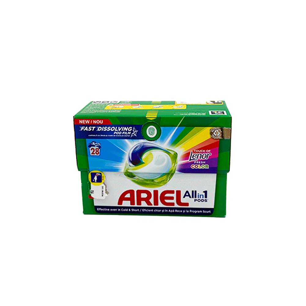 ARIEL DETERGENT CAPSULE 28BUC ALLIN1 PODS TOUCH OF LENOR COLOR